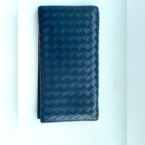 Bottega Veneta EUC midnight blue long leather wallet - Picture 2 of 4